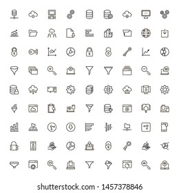 File storage icon set. Collection of high quality black outline logo for web site design and mobile apps. Vector illustration on a white background