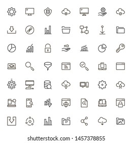 File storage icon set. Collection of high quality black outline logo for web site design and mobile apps. Vector illustration on a white background