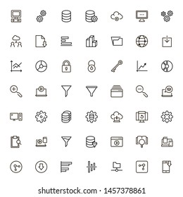 File storage icon set. Collection of high quality black outline logo for web site design and mobile apps. Vector illustration on a white background