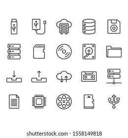 File storage icon and symbol set

