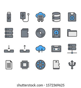 File storage icon and symbol set
