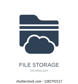 file storage icon vector on white background, file storage trendy filled icons from Technology collection, file storage vector illustration