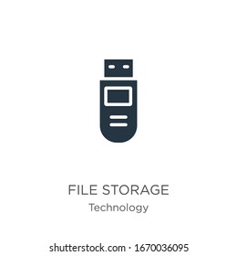 File storage icon vector. Trendy flat file storage icon from technology collection isolated on white background. Vector illustration can be used for web and mobile graphic design, logo, eps10