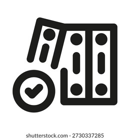 File storage professional line icon. Professional Line Vector Icon with modern data management concept, minimal clean outline design and scalable digital archive symbol
