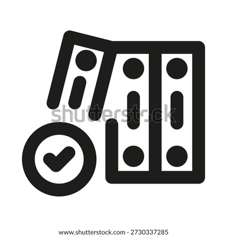 File storage professional line icon. Professional Line Vector Icon with modern data management concept, minimal clean outline design and scalable digital archive symbol
