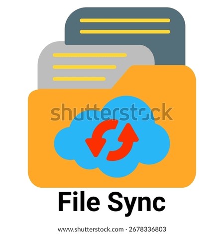 File Sync Icon Flat Color Style