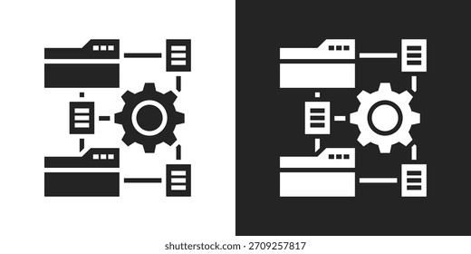 Dateisystem-Symbol im schwarz-weißen Glyphenformat