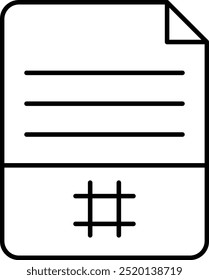 File Tag Vector Line Icon Design