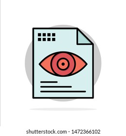 File, Text, Eye, Computing Abstract Circle Background Flat color Icon