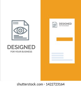 File, Text, Eye, Computing Grey Logo Design and Business Card Template