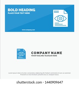 File, Text, Eye, Computing SOlid Icon Website Banner and Business Logo Template