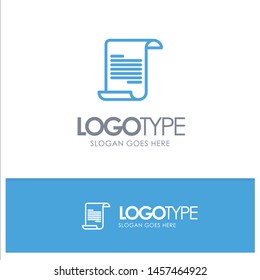 File, Text, Greece Blue Outline Logo Place for Tagline
