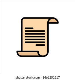 File, Text, Greece  Flat Color Icon. Vector icon banner Template. Vector Icon Template background