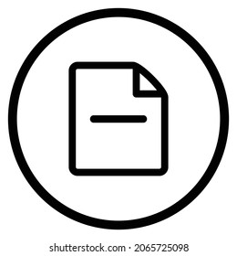 icono de texto de archivo. Estilo plano Forma de círculo aislada en fondo blanco. Ilustración del vector