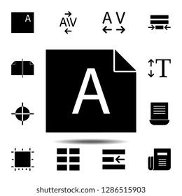 File, text icon. Simple glyph, flat vector of Text editor set icons for UI and UX, website or mobile application