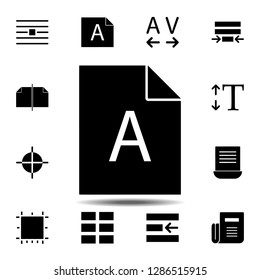 File, text icon. Simple glyph, flat vector of Text editor set icons for UI and UX, website or mobile application