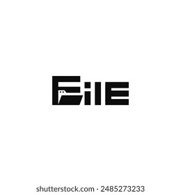 File text, negative space. Wordmark logo design.
