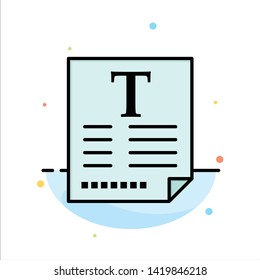 File, Text, Poster, Fount Abstract Flat Color Icon Template