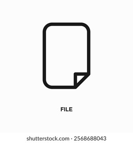 File thin line icon or logo. Symbol or sign on business or finance ui theme. Vector line illustration.