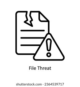 File Threat vector  outline Icon Design illustration. Graphic Design Symbol on White background EPS 10 File
