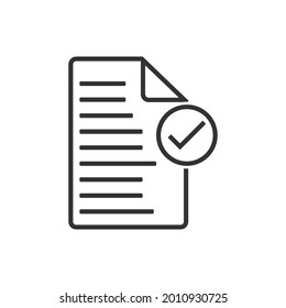 File tick icon isolated on white background.