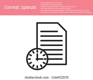 File and time icon, deadline icon vector