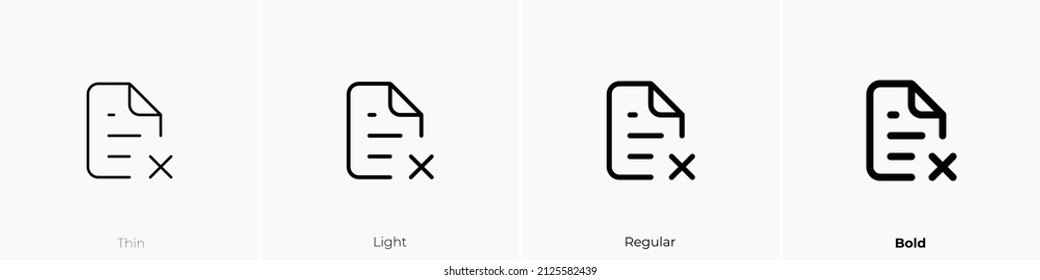 file times alt icon. Thin, Light Regular And Bold style design isolated on white background