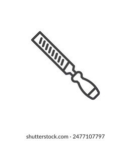 File tool line icon. linear style sign for mobile concept and web design. Woodworking file outline vector icon. Symbol, logo illustration. Vector graphics