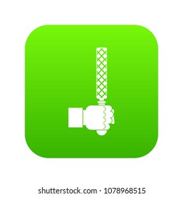 File tool in man head icon digital green for any design isolated on white vector illustration