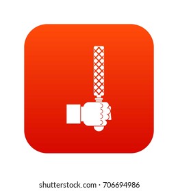 File tool in man head icon digital red for any design isolated on white vector illustration