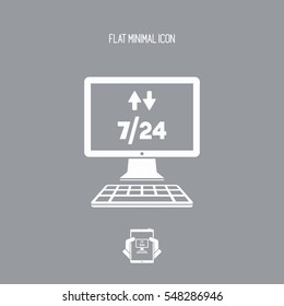 File transfer 7/24  - Vector flat icon
