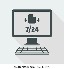 File transfer 7/24  - Vector flat icon