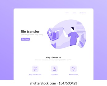 FIle Transfer concept, illustration for website