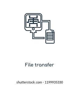 File transfer concept line icon. Linear File transfer concept outline symbol design. This simple element illustration can be used for web and mobile UI/UX.