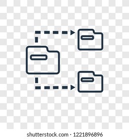 File transfer concept vector linear icon isolated on transparent background, File transfer concept transparency concept in outline style