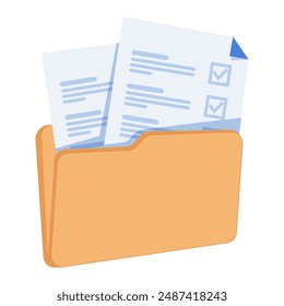 Transferencia de archivos de documentos en carpeta, almacenamiento en la nube, transferencia de archivos de forma cifrada, migración de información de documentos de conexión. Acceso a la carpeta y a los documentos de archivos remotos. Icono de documento Ilustración vectorial