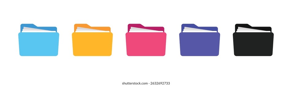 File transfer of document in folder, cloud storage, file transfer encrypted form, connection docs information migration. Access to remote file documents and folder. Document icon vector Illustration.