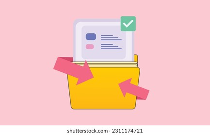 File transfer of document in folder, file transfer encrypted form, connection docs information migration concept. docs file and folder laptop.