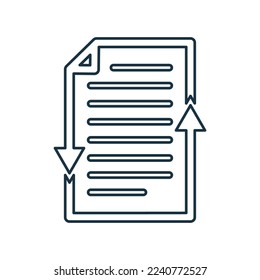 File, transfer, document, sheet line icon. Outline vector.