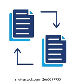 Ilustração do vetor de ícone azul plano de transferência de arquivos