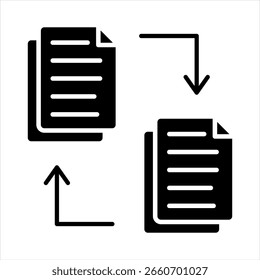 Ilustração do vetor do ícone de glifo de transferência de arquivos
