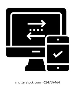 File Transfer Glyphs Vector Icon 