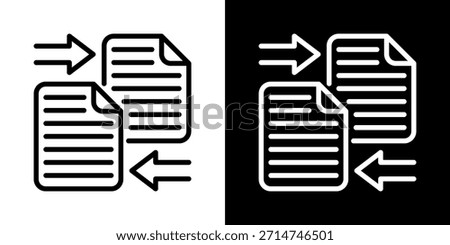 File Transfer Icon Of Line Black And White Style