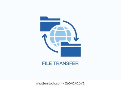 File Transfer Icon Or Logo Isolated Vector Illustration