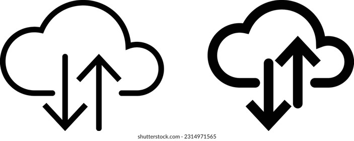 File transfer icon sheet, simple trendy flat style line and solid Isolated vector illustration on white background. For apps, logo, websites, symbol , UI, UX, graphic and web design. EPS 10.