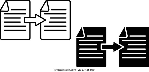 File transfer icon sheet, simple trendy flat style line and solid Isolated vector illustration on white background. For apps, logo, websites, symbol , UI, UX, graphic and web design. EPS 10.