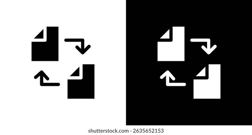 File transfer icon Vector in flat style. Collection silhouettes