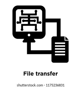 File transfer icon vector isolated on white background, logo concept of File transfer sign on transparent background, filled black symbol