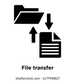 File transfer icon vector isolated on white background, logo concept of File transfer sign on transparent background, filled black symbol