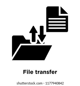 File transfer icon vector isolated on white background, logo concept of File transfer sign on transparent background, filled black symbol